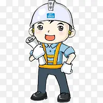 安装工人手绘卡通人物素材-空若网 安装工人手绘卡通人物素材-空若网