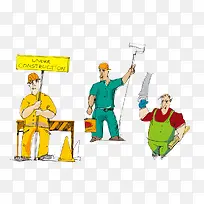 安装工人刷漆锯子素材-空若网 安装工人刷漆锯子素材-空若网