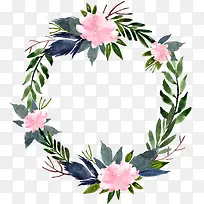 圆边框水彩花圆环-空若网 圆边框水彩花圆环-空若网