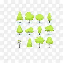 矢量绿色卡通小树苗小树-空若网 矢量绿色卡通小树苗小树-空若网