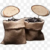 手绘麻袋咖啡豆创意-空若网 手绘麻袋咖啡豆创意-空若网