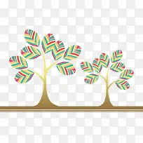 卡通彩色树叶大树-空若网 卡通彩色树叶大树-空若网
