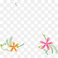 手绘橙色粉色小花-空若网 手绘橙色粉色小花-空若网