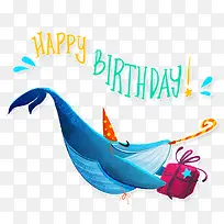 生日卡通送礼物海豚-空若网 生日卡通送礼物海豚-空若网