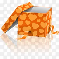 黄色爱心展开礼盒-空若网 黄色爱心展开礼盒-空若网