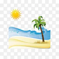 矢量海浪和树-空若网 矢量海浪和树-空若网