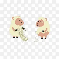 手绘可爱白色小绵羊-空若网 手绘可爱白色小绵羊-空若网