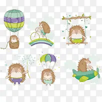 卡通刺猬图案矢量图片-空若网 卡通刺猬图案矢量图片-空若网