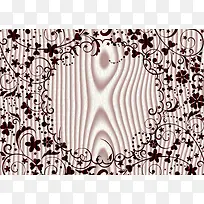 木纹背景与手绘花纹-空若网 木纹背景与手绘花纹-空若网