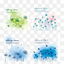 矢量四季植物插画-空若网 矢量四季植物插画-空若网