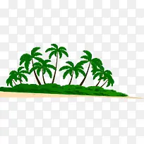 绿色手绘插画植物椰子树-空若网 绿色手绘插画植物椰子树-空若网