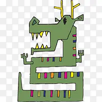 矢量手绘卡通龙-空若网 矢量手绘卡通龙-空若网