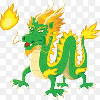 彩绘卡通绿色龙-空若网 彩绘卡通绿色龙-空若网