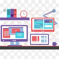 商务办公环境矢量素材-空若网 商务办公环境矢量素材-空若网