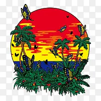 太阳下的树和蝴蝶-空若网 太阳下的树和蝴蝶-空若网