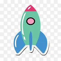 矢量卡通火箭素材-空若网 矢量卡通火箭素材-空若网