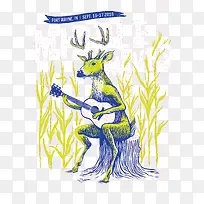 鹿插画-空若网 鹿插画-空若网