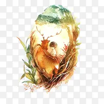 鹿男孩插画-空若网 鹿男孩插画-空若网