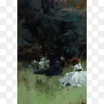 水彩恋人情侣插画-空若网 水彩恋人情侣插画-空若网