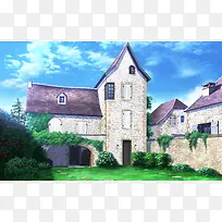 水彩简约风景插画-空若网 水彩简约风景插画-空若网