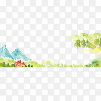 手绘风景插画装饰素材-空若网 手绘风景插画装饰素材-空若网