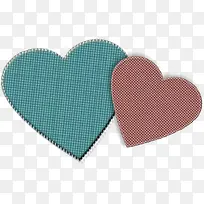 彩色格纹爱心剪纸-空若网 彩色格纹爱心剪纸-空若网