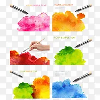多彩手绘水彩颜料素材图-空若网 多彩手绘水彩颜料素材图-空若网