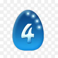 蓝色彩蛋数字4-空若网 蓝色彩蛋数字4-空若网