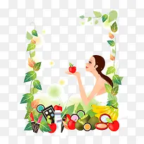 卡通长发时尚水果美女-空若网 卡通长发时尚水果美女-空若网