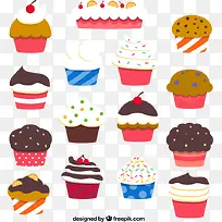 纸杯蛋糕矢量-空若网 纸杯蛋糕矢量-空若网