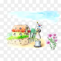 卡通手绘风景-空若网 卡通手绘风景-空若网