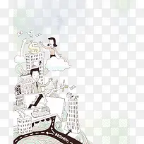 卡通手绘人物风景-空若网 卡通手绘人物风景-空若网