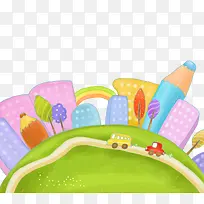 卡通手绘城市风景-空若网 卡通手绘城市风景-空若网