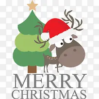 卡通手绘小树牛图案-空若网 卡通手绘小树牛图案-空若网