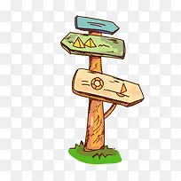 手绘卡通指示牌-空若网 手绘卡通指示牌-空若网