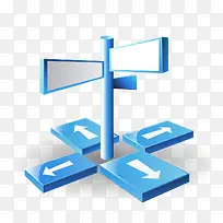 蓝色卡通路牌指示-空若网 蓝色卡通路牌指示-空若网