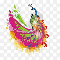 水彩孔雀图案-空若网 水彩孔雀图案-空若网