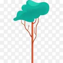 卡通绿色不规则大树-空若网 卡通绿色不规则大树-空若网