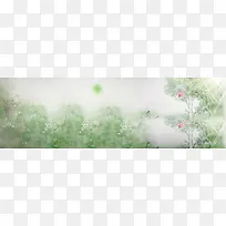 卡通淡绿色花树背景-空若网 卡通淡绿色花树背景-空若网