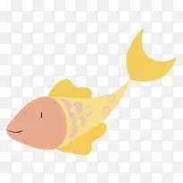 手绘卡通黄色小鱼-空若网 手绘卡通黄色小鱼-空若网