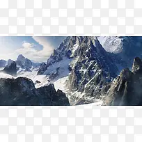 雪山美丽风景插画-空若网 雪山美丽风景插画-空若网