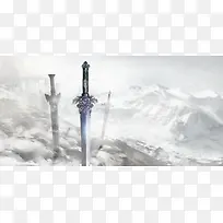 雪山之巅宝剑彩绘高清摄影-空若网 雪山之巅宝剑彩绘高清摄影-空若网