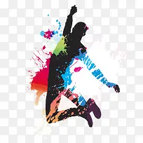 青春时尚喷溅墨迹人物-空若网 青春时尚喷溅墨迹人物-空若网