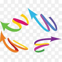 彩色弯曲感箭头-空若网 彩色弯曲感箭头-空若网