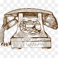 卡通手绘复古电话-空若网 卡通手绘复古电话-空若网