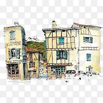 水彩建筑-空若网 水彩建筑-空若网