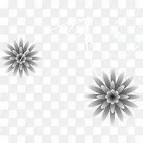 黑色手绘复古时尚花朵-空若网 黑色手绘复古时尚花朵-空若网