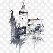 水彩建筑-空若网 水彩建筑-空若网