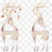 矢量卡通鹿与装饰-空若网 矢量卡通鹿与装饰-空若网