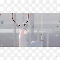 白色卡通小鹿海报-空若网 白色卡通小鹿海报-空若网